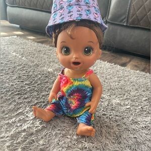 Colorful Tie-Dye Doll with Hat